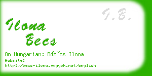ilona becs business card